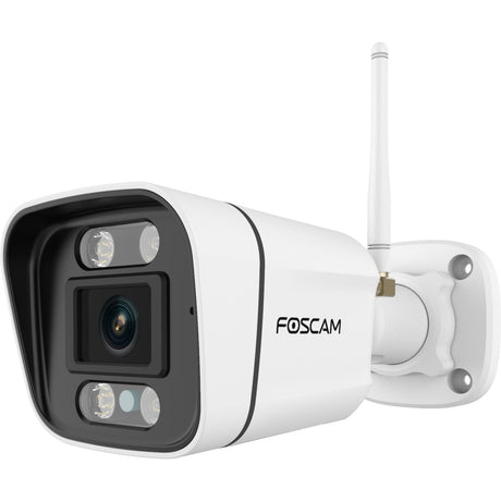 Foscam v8p, telecamera di sicurezza wifi dual-band 4K 8MP (bianca, con allarme sonoro e luminoso)