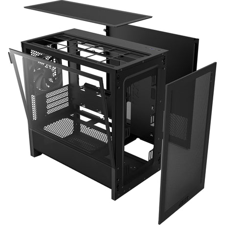 Custodia midi tower Nzxt h3 flow (nero (opaco) | 1x USB-A | 1x USB-C | vetro temperato)