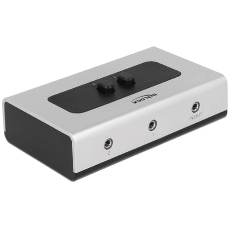 Delock interruttore jack stereo da 3,5 mm 2 porte manuale bidirezionale (grigio nero)