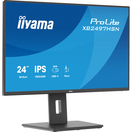 Monitor Iiyama prolite xb2497hsn-b1 23,8 (nero (opaco), 100 Hz, HDMI, porta display, USB-C, audio, LAN)