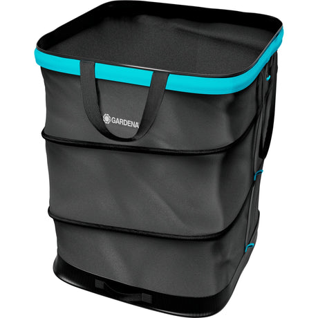 Sacco per rifiuti da giardino Gardena pop-up rettangolare, misura m (turchese nero, fino a 130 litri)