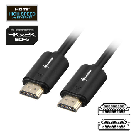 Cavo Sharkoon HDMI 2.0 (nero, 7,5 metri, 4k)