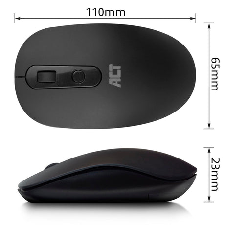 Mouse wireless Act Connettività ac5110 1200 dpi (nero, 1200 dpi | per mancini e destrimani)
