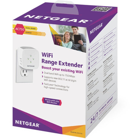 Netgear ex3110 – punto di accesso range extender wifi ac750 (bianco)