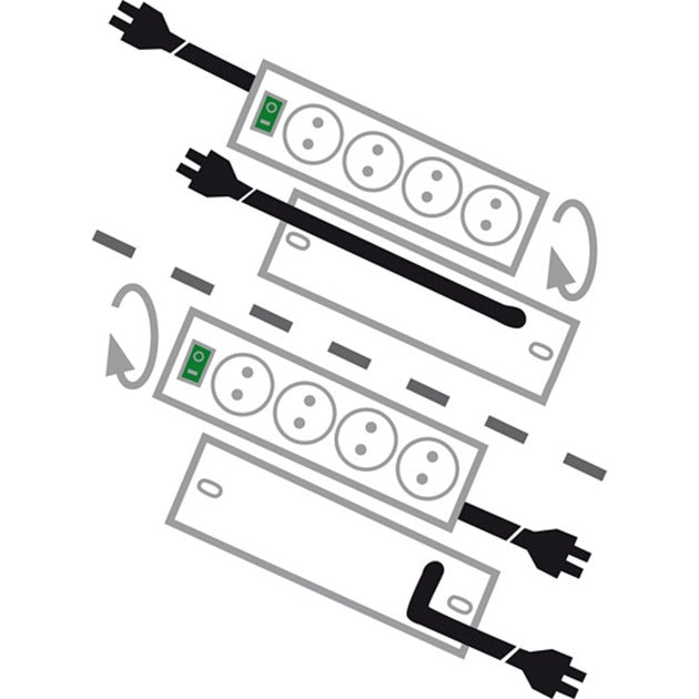 Brennerstuhl Primera-Tec Comfort Switch Plus 19.500 A Multipresa con protezione da sovratensione 7 vie nero 2 m H05VV-F 3G1,5 2 permanenti, 5 commutabili