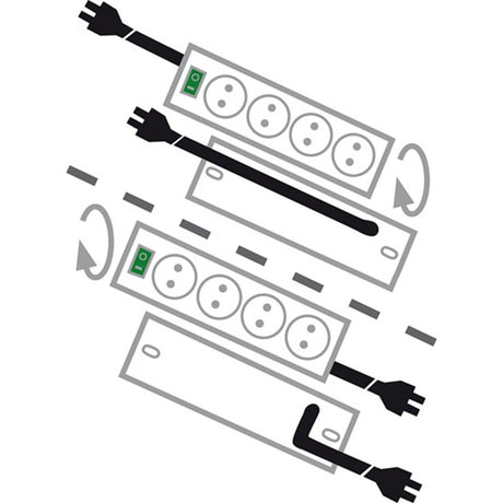 Brennerstuhl Primera-Tec Comfort Switch Plus 19.500 A Multipresa con protezione da sovratensione 7 vie nero 2 m H05VV-F 3G1,5 2 permanenti, 5 commutabili