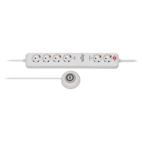 Brennerstuhl eco-line presa multipla comfort switch plus el csp 24 6 vie bianco 1,5m h05vv-f 3g1,5 2 permanenti, 4 commutabili interruttore a pedale esterno