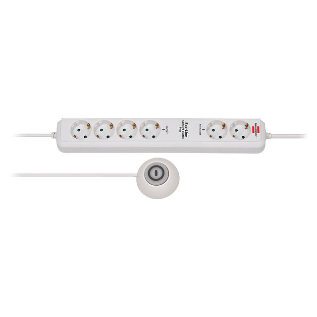 Brennerstuhl eco-line presa multipla comfort switch plus el csp 24 6 vie bianco 1,5m h05vv-f 3g1,5 2 permanenti, 4 commutabili interruttore a pedale esterno