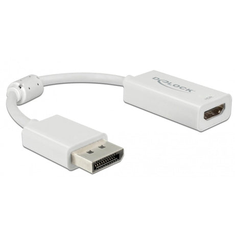 Delock displayport 1.4 > adattatore hdmi (bianco, 0,1 metri, 4k)