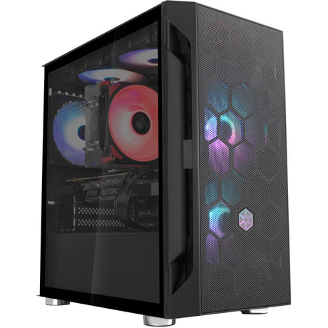 Custodia midi tower Silverstone sst-fah1mb-g (nera | 3x USB-A | vetro temperato)