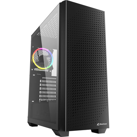 Custodia midi tower Sharkoon vs9 rgb nera (nera | 2x usb-a | 1x usb-c | rgb | vetro temperato)