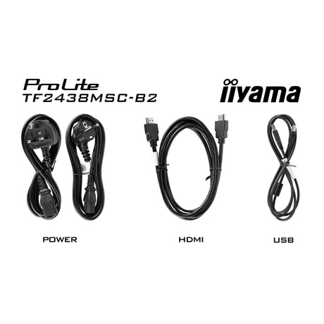 Monitor Iiyama prolite tf2438msc-b2 23,8 (nero, 120 Hz, HDMI, porta display, audio, USB, touch)