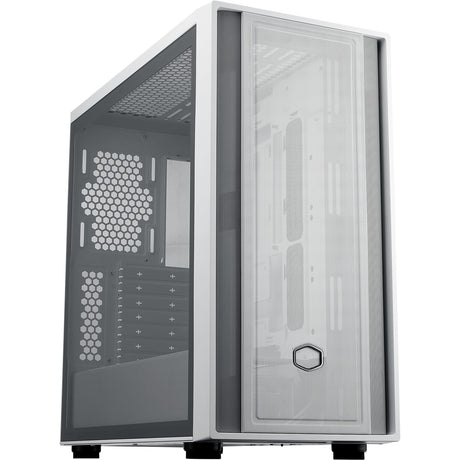 Custodia midi tower Cooler master masterbox 600 lite (bianco | 2x USB-A | 1x USB-C | RGB | vetro temperato)