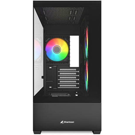 Custodia mini tower Sharkoon mk6 rgb (nera | 2x usb-a | 1x usb-c | rgb | vetro temperato)