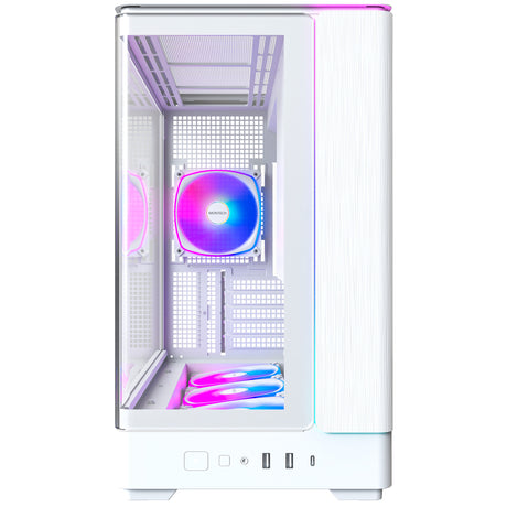 Custodia midi tower Montech king 15 pro (bianco | 2x USB-A | 1x USB-C | RGB | finestra)