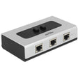 Delock switch rj45 10 100 1000 Mbps 2 porte (grigio nero)