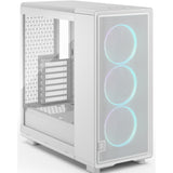 Custodia midi tower rgb epoca dal design frattale (bianco | 2x usb-a | 1x usb-c | rgb | vetro temperato)
