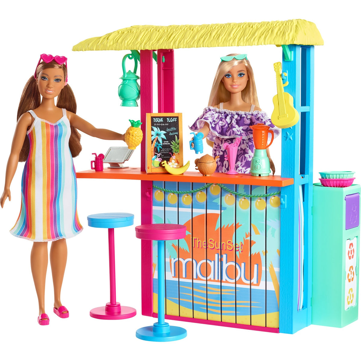 Barbie adora gli accessori per le bambole della baracca sulla spiaggia dell'oceano
