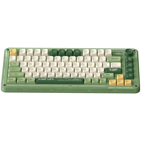 Tastiera meccanica wireless da campeggio Iqunix zx75 (verde, layout us (qwerty), cherry mx silent red, 75%, led rgb, hot-swapable, double-shot pbt, 2.4ghz | bluetooth 5.1 | usb-c)