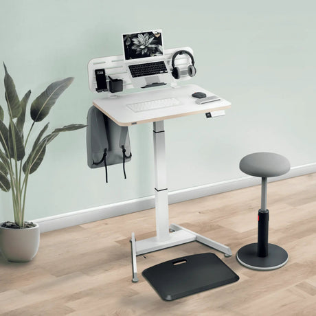Scrivania Leitz ergo sit-stand elettrica - regolabile in altezza - scrivania piccola - con funzione memory - 80 x 60 cm - bianco