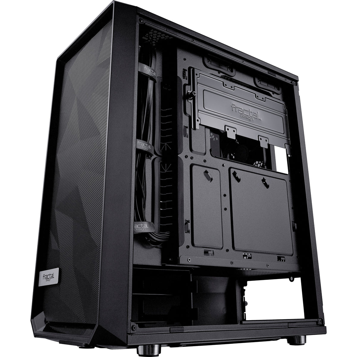 Custodia midi tower meshify c dal design frattale (nero | 2x USB-A | vetro temperato)