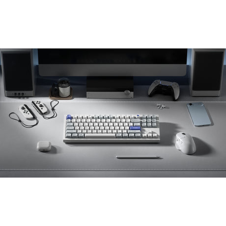 Tastiera Keychron q3 he 8k con interruttore magnetico (bianca, layout us (qwerty), lime ultraveloce, 80% (tkl), rgb, hot swap, 8k)