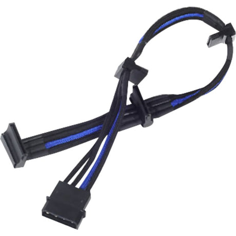 Adattatore Silverstone molex a 4 pin > 4x sata a 15 pin (nero blu, pp07-btsba)