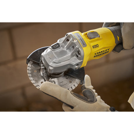 Smerigliatrice angolare Stanley fatmax v20 18v 125mm (nero giallo, batteria e caricabatterie inclusi, con custodia)