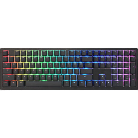 Tastiera da gioco meccanica Ducky zero 6108 classic nera rgb (nera, layout us (qwerty), cherry mx2a marrone, 100%, led rgb, double-shot pbt, hot swap, 2.4ghz | bluetooth | usb-c)