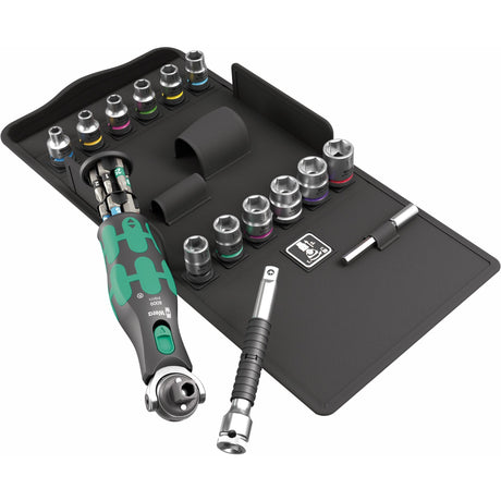 Wera 8009 zyklop pocket set Set da 3 punte (nero verde, 27 pezzi)