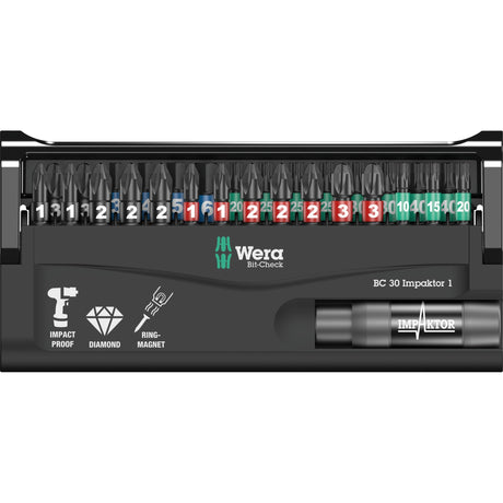 Impattatore Wera bit-check 30 set da 1 bit (30 pezzi)