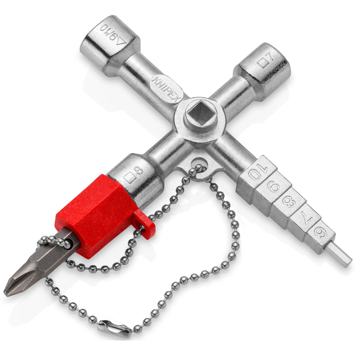 Chiave a bussola a croce Knipex - 5 7 8+10+4-10mm