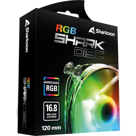 Ventola per case Sharkoon Shark Disc RGB (trasparente, 120 x 120 x 25 mm)