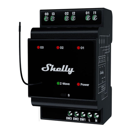 Relè Shelly qubino wave pro 3 (nero, z-wave)