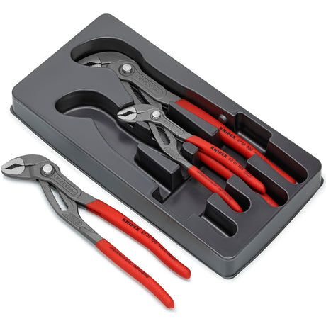 Knipex cobra set 00 20 09 v02 set di pinze (rosso, 3 pezzi)