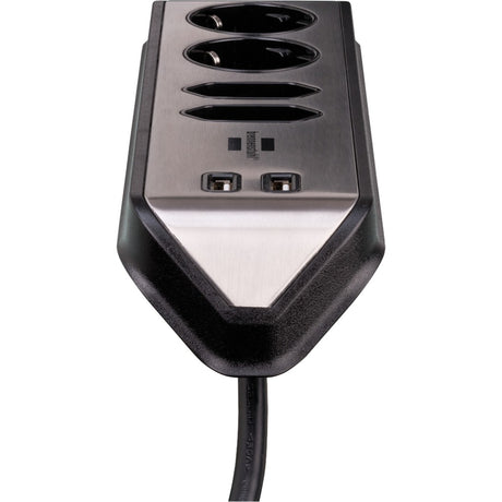 Brennerstuhl ®estilo listello di connessione angolare con funzione di ricarica USB a 4 vie 2 prese di protezione 2 euro argento nero