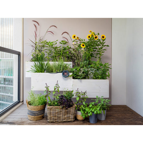Gardena set di irrigazione per le vacanze aquabloom set computer per irrigazione (grigio, 13300-20, batteria inclusa)
