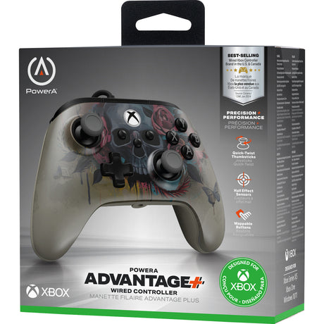 Powera Advantage Plus controller cablato per xbox serie x|s - Bloom Gloom (argento, xbox serie x|s, xbox one, PC)