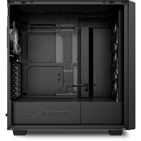 Custodia midi tower Sharkoon ribelli c70g rgb (colore legno nero | 2x usb-a | 1x usb-c | rgb | vetro temperato)