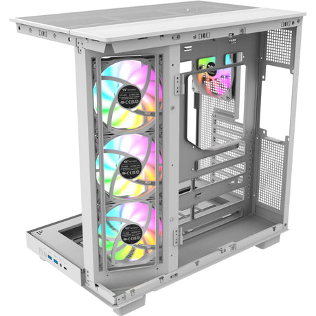 Custodia Thermaltake View 380 XL WS ARGB MIDI Tower (colore legno bianco | 2x USB-A | 1x USB-C | RGB | vetro temperato)