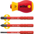 Cacciavite Wiha con set portapunte elettrico slimvario (rosso giallo, tozzo 4 pezzi con punte slim)