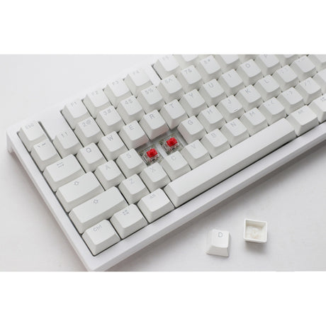 Tastiera da gioco meccanica Ducky zero 6108 rgb bianco puro (bianca, layout us (qwerty), blu cherry mx2a, 100%, LED rgb, pbt doppio scatto, hot swap, 2,4 ghz | bluetooth | usb-c)