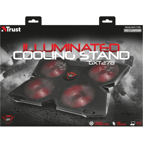 Trust GXT 278 Yozu Notebook Cooling Stand Dispositivo di raffreddamento per laptop (Nero, 20817, LED rossi)
