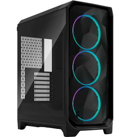 Design frattale meshify 3 alloggiamento midi tower rgb (nero | 2x usb-a | 1x usb-c | rgb | vetro temperato)