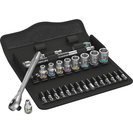 Wera 8100 sa 7 zyklop set di cricchetti in metallo quadro passante 1 4 set di attrezzi (28 pezzi)
