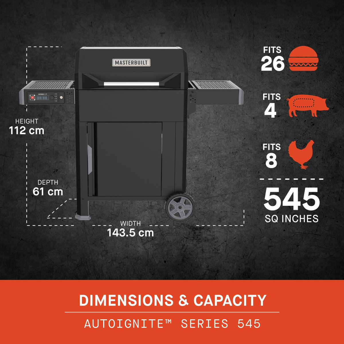 Barbecue e affumicatore a carbonella digitale Masterbuilt Autoignite Series 545 (nero, controllo WiFi)