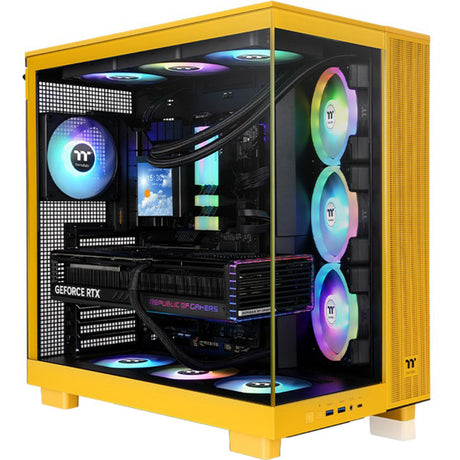 Custodia Thermaltake View 380 XL TG ARGB Bumblebee Midi Tower (giallo scuro | 2x USB-A | 1x USB-C | RGB | finestra)