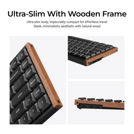 Keychron k3 ultra 8k wireless custom mechanical keyboard (zwart, us lay-out (qwerty), milk pom banana, 75%, rgb leds, lsa double-shot pbt, usb-c | 2.4 ghz | bluetooth 5.2)