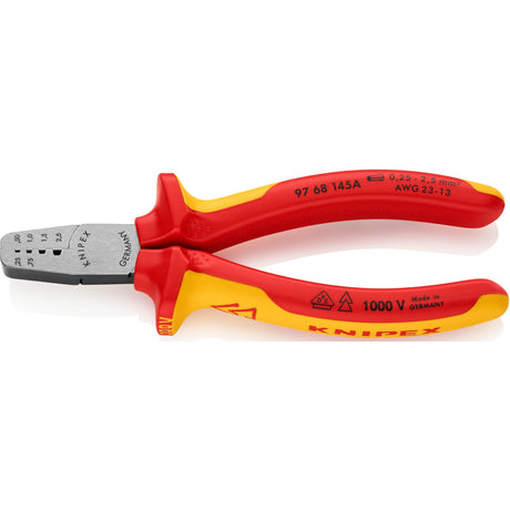 Pinza per crimpare Knipex 9768145a per puntali - 145 mm