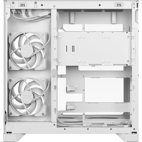 Custodia midi tower rgb dal design frattale pop 2 vision (bianco | 1x usb-a | 1x usb-c | rgb | vetro temperato)
